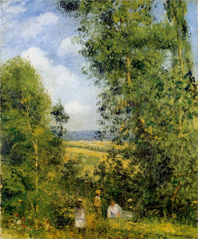 Resting in the woods Pontoise - Camille Pissarro Paintings